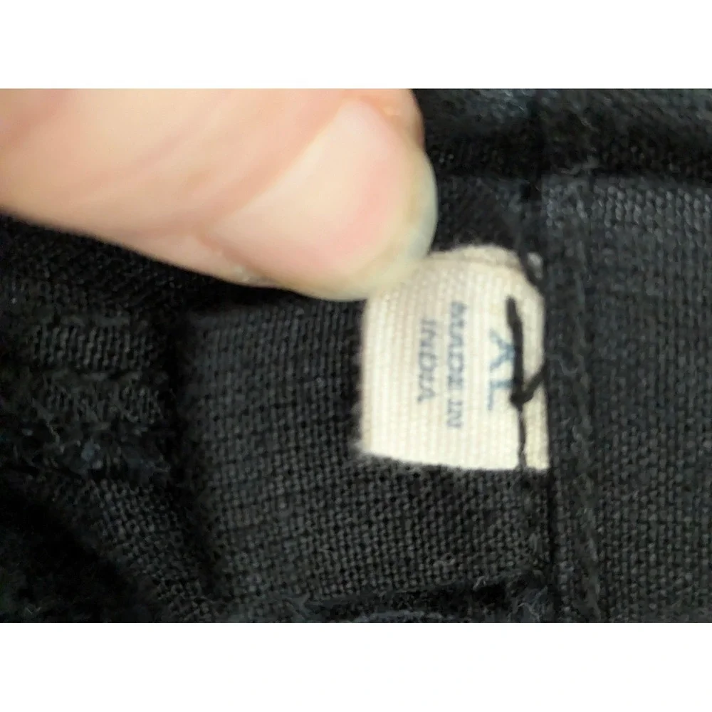 Natural Blue Visitors Men XL Black 100% Linen Shorts Drawstring Casual Resort